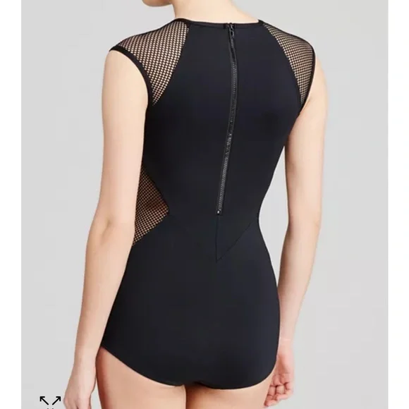Carmen Marc Valvo City Slick High Neck One Piece Swimsuit - Picture 2 of 6